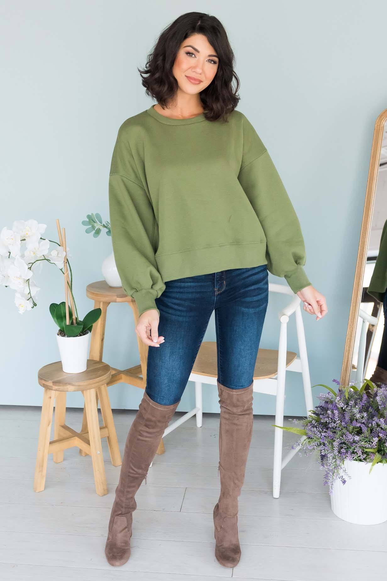 September Sunsets Modest Crewneck Modest Dresses vendor-unknown