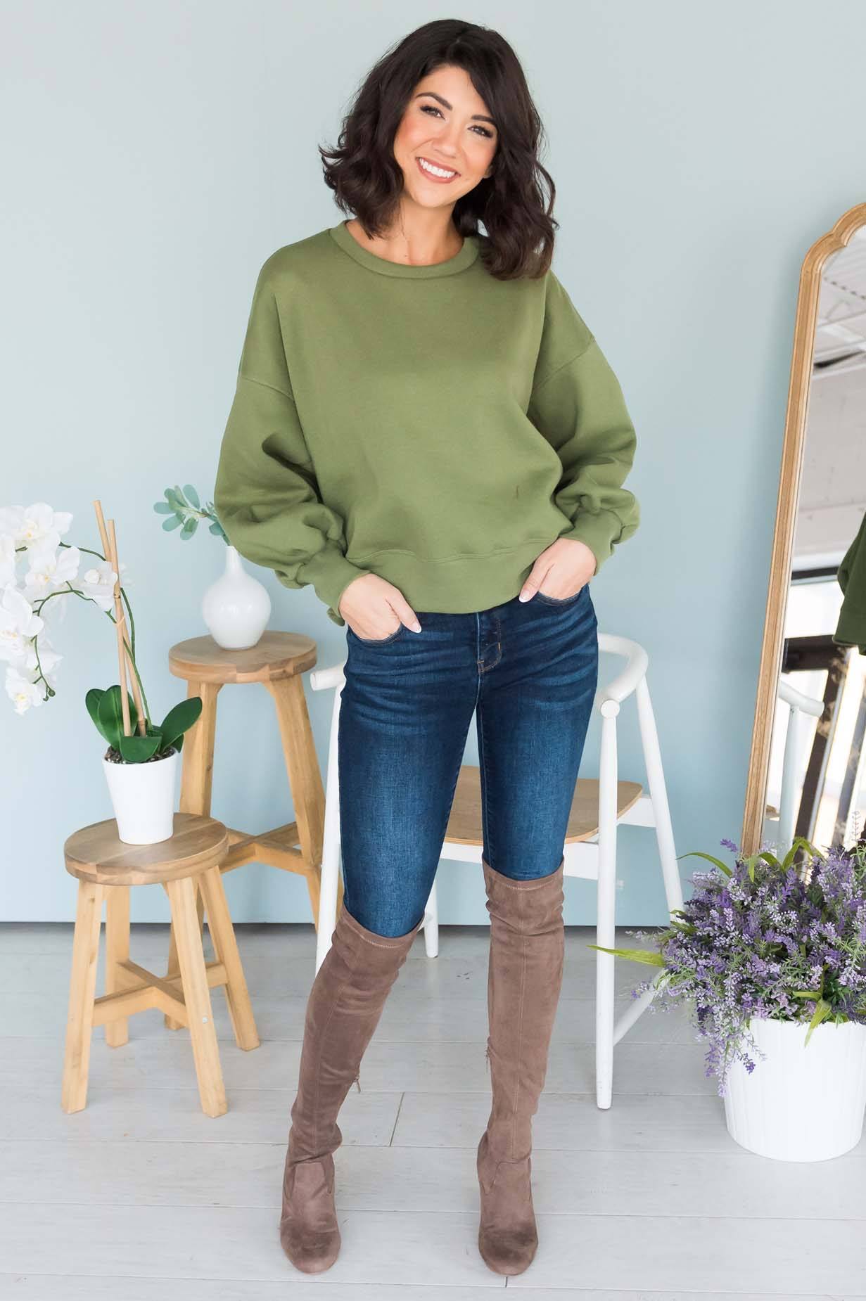 September Sunsets Modest Crewneck Modest Dresses vendor-unknown