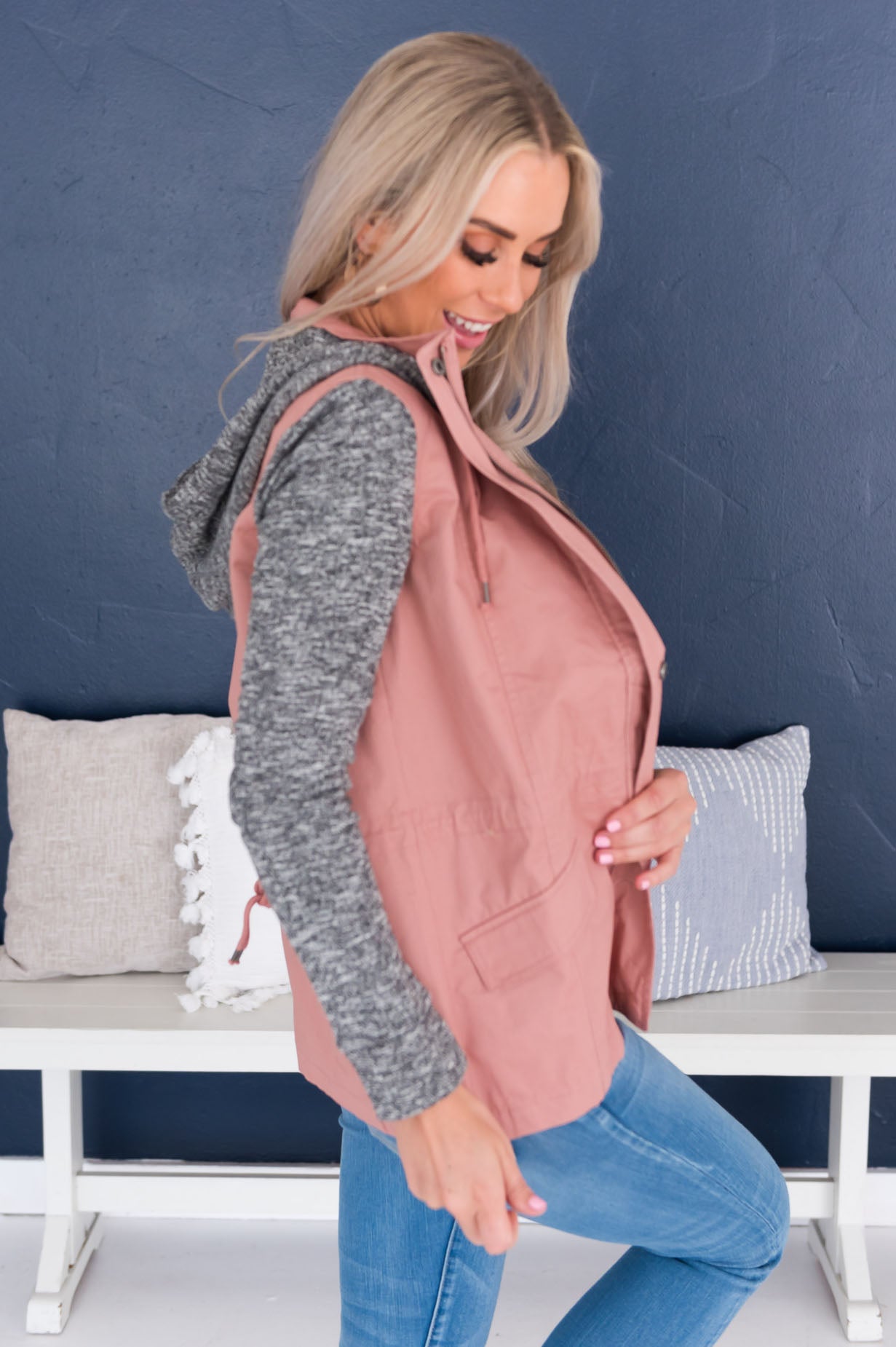 Bring on Fall Modest Light Weight Zip-Up Hoodie Modest Dresses vendor-unknown