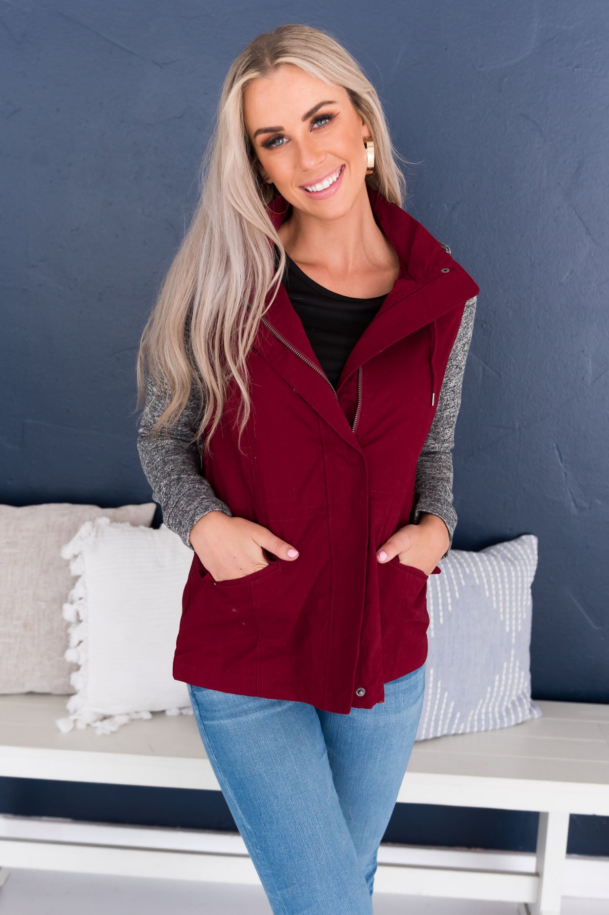 Bring on Fall Modest Light Weight Zip-Up Hoodie Modest Dresses vendor-unknown