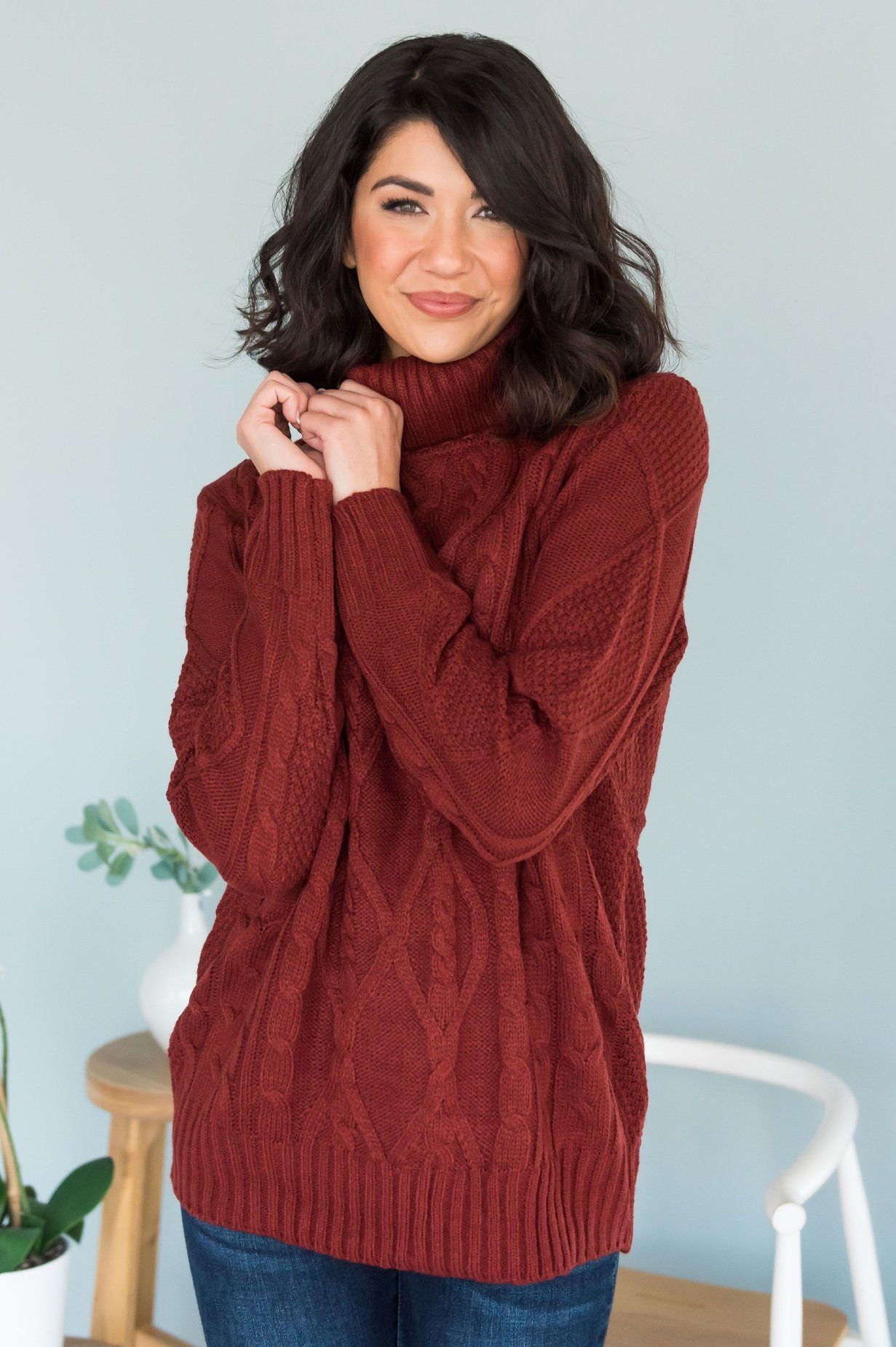 Spiced Smiles Modest Turtleneck Sweater Modest Dresses vendor-unknown