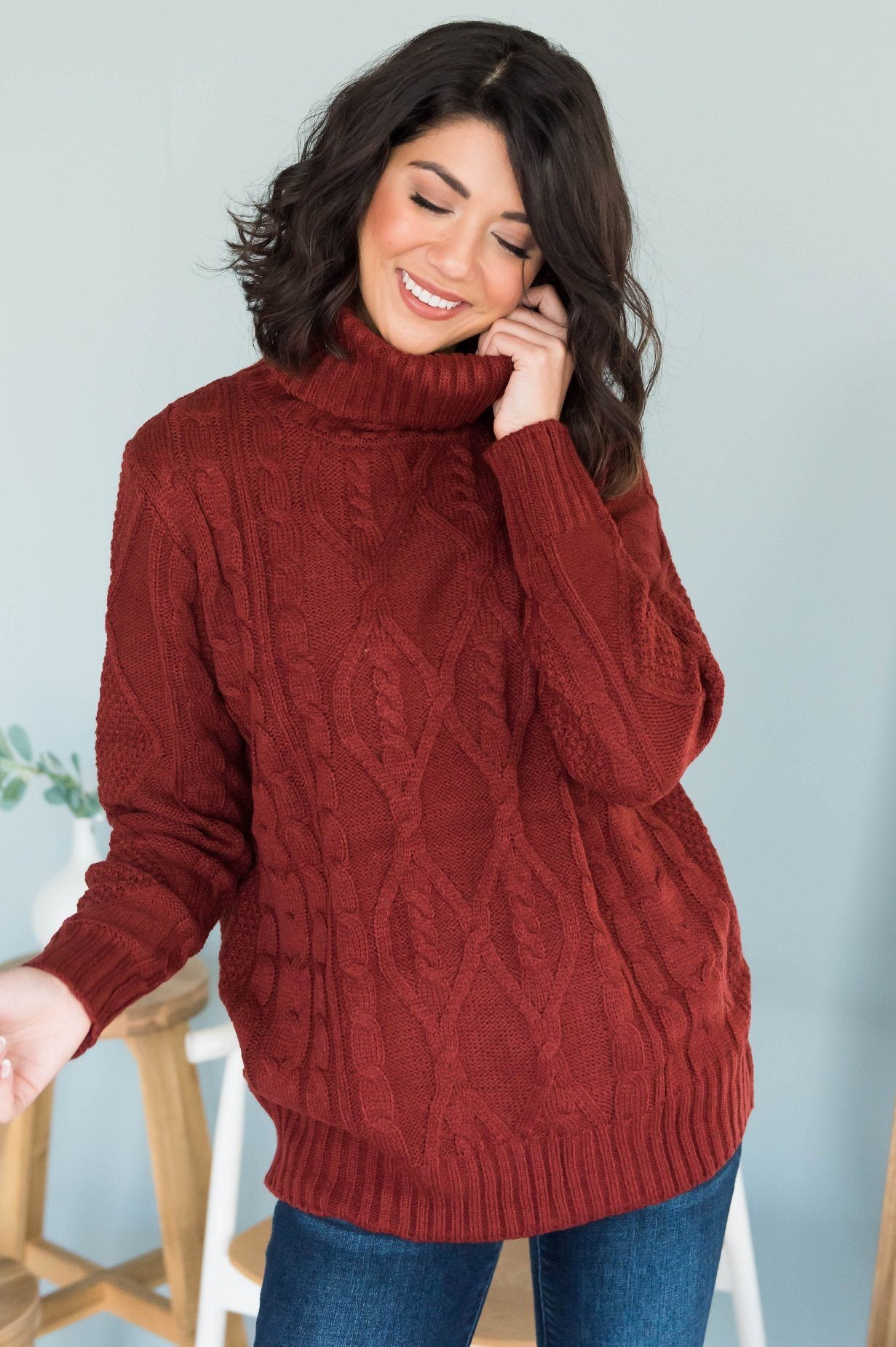 Spiced Smiles Modest Turtleneck Sweater Modest Dresses vendor-unknown