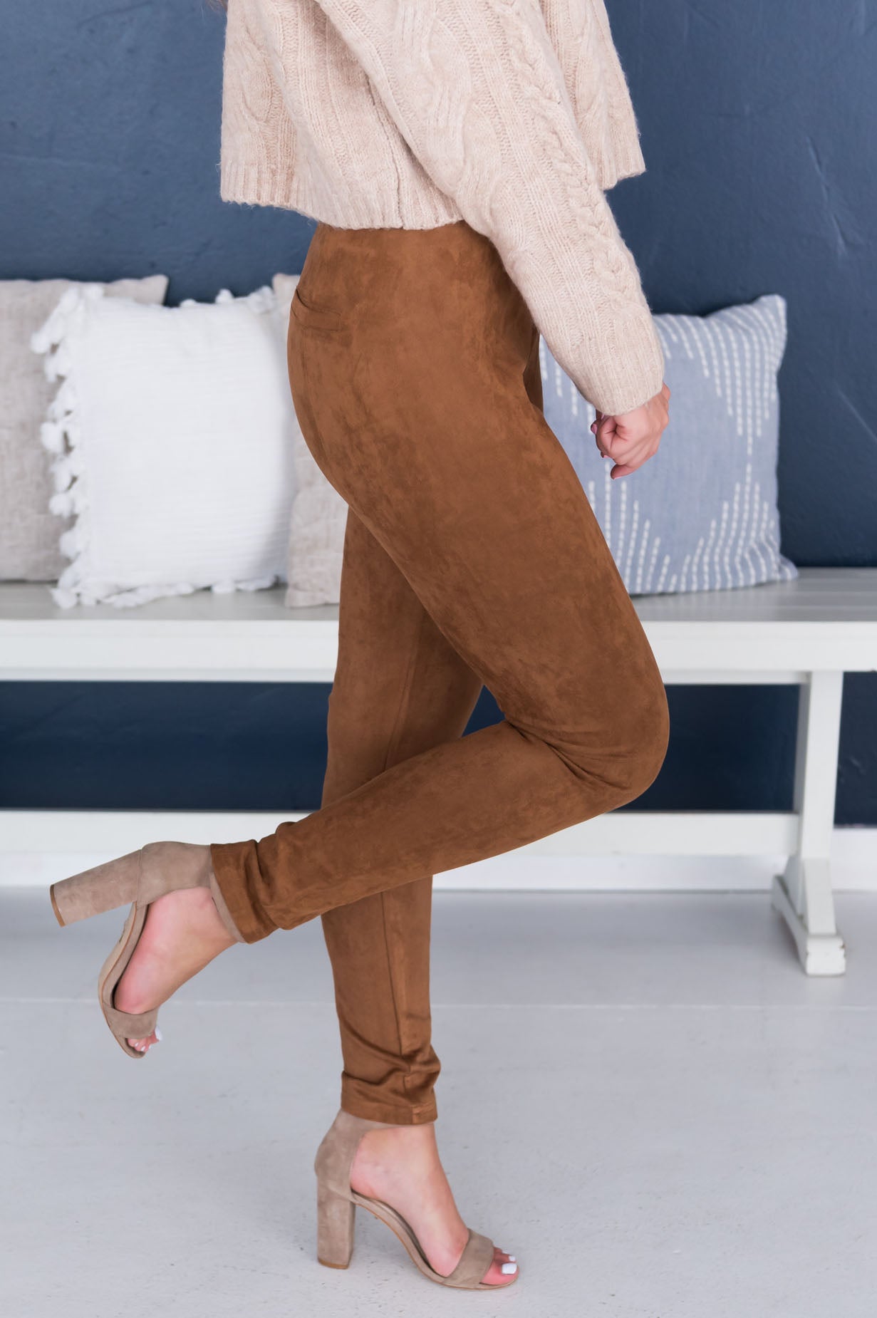 Fall Fashion Faux Suede Leggings Modest Dresses vendor-unknown