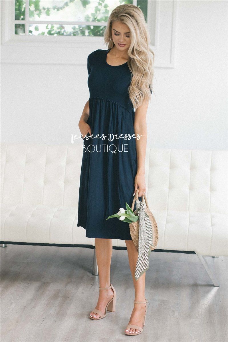 Sunday Afternoon Pocket Dress Modest Dresses vendor-unknown S Navy