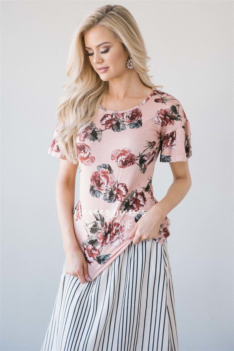 Cream & Charcoal Stripe Pleated Skirt Skirts vendor-unknown