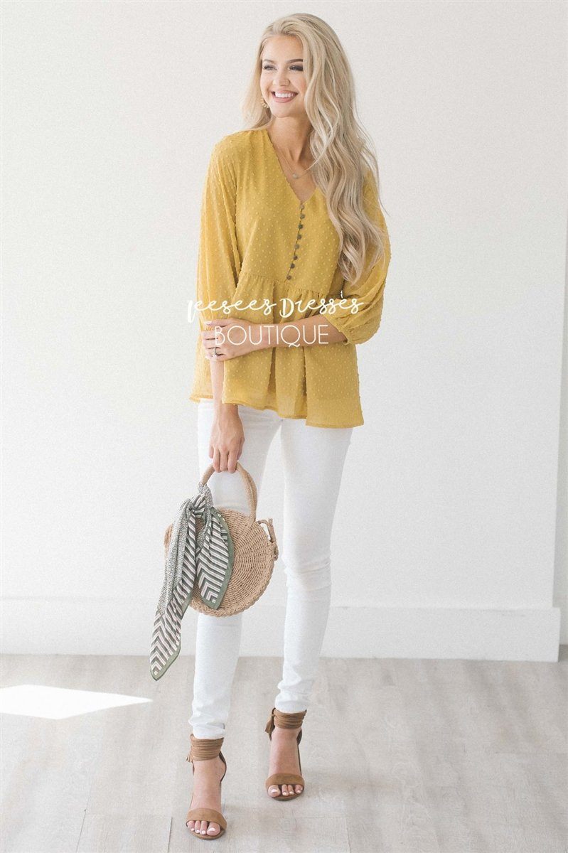 Polka Dot Embroidered Baby Doll Top Tops vendor-unknown