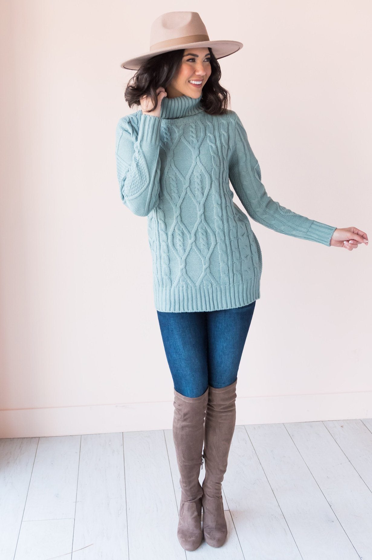 Spiced Smiles Modest Turtleneck Sweater Modest Dresses vendor-unknown