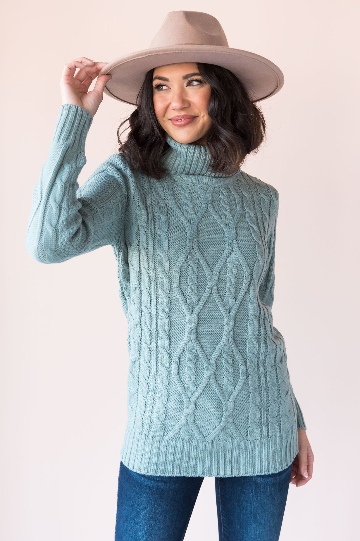 Spiced Smiles Modest Turtleneck Sweater Modest Dresses vendor-unknown