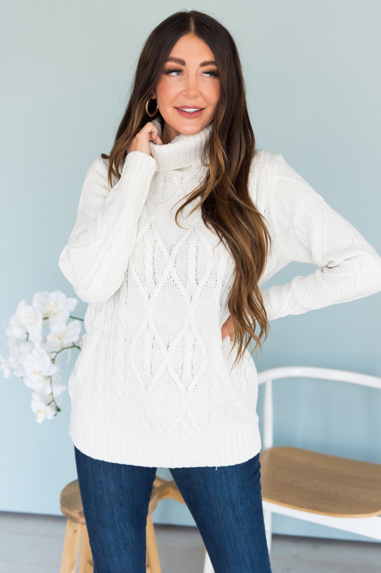 Spiced Smiles Modest Turtleneck Sweater Modest Dresses vendor-unknown