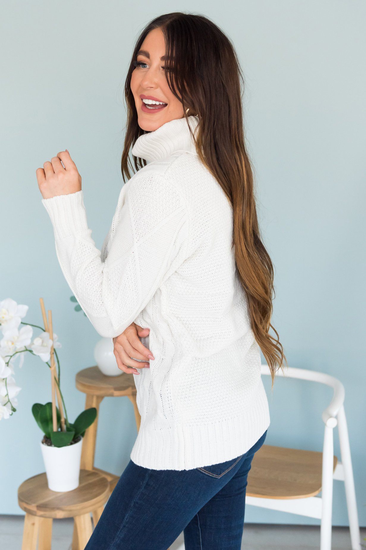Spiced Smiles Modest Turtleneck Sweater Modest Dresses vendor-unknown