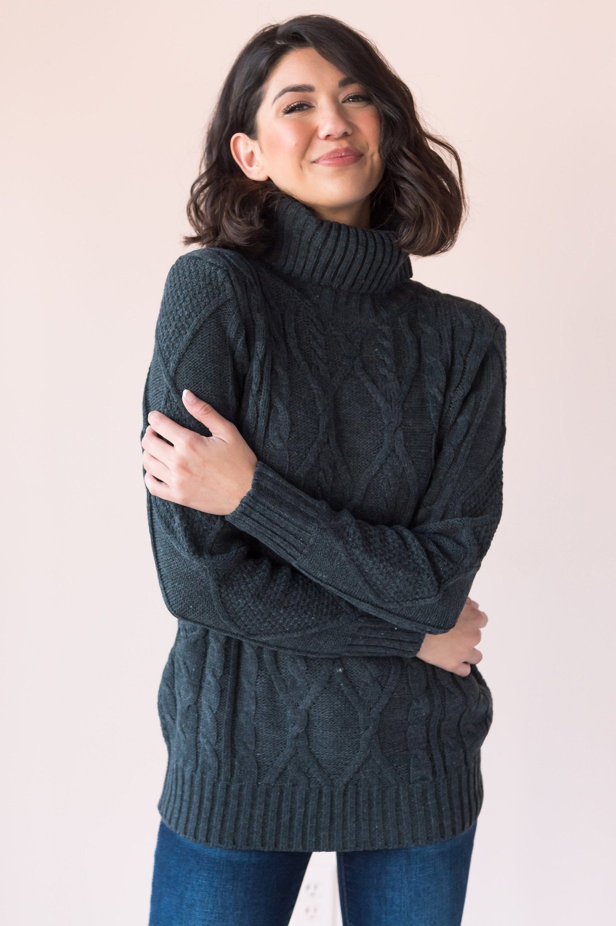 Spiced Smiles Modest Turtleneck Sweater Modest Dresses vendor-unknown
