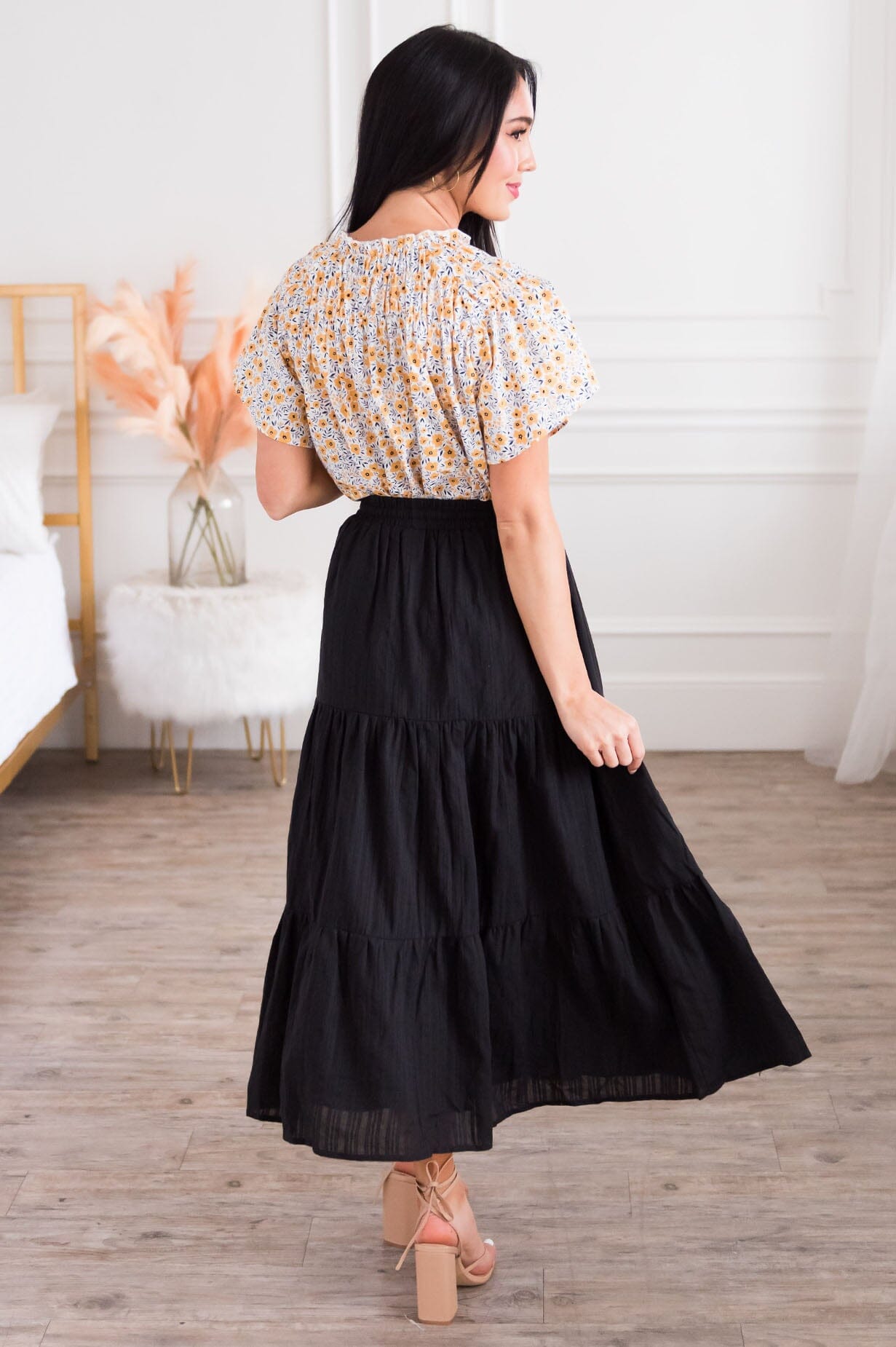 First Impressions Modest Tiered Skirt Modest Dresses vendor-unknown