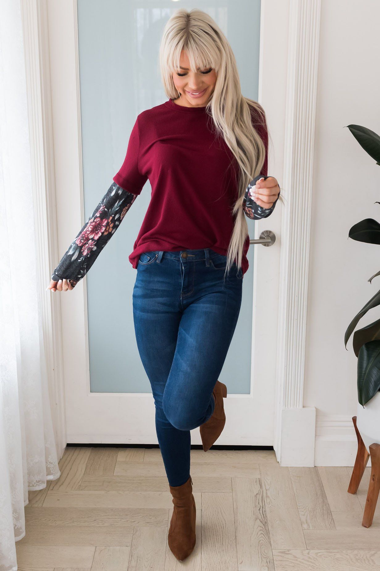 Watch Me Bloom Modest Top Modest Dresses vendor-unknown