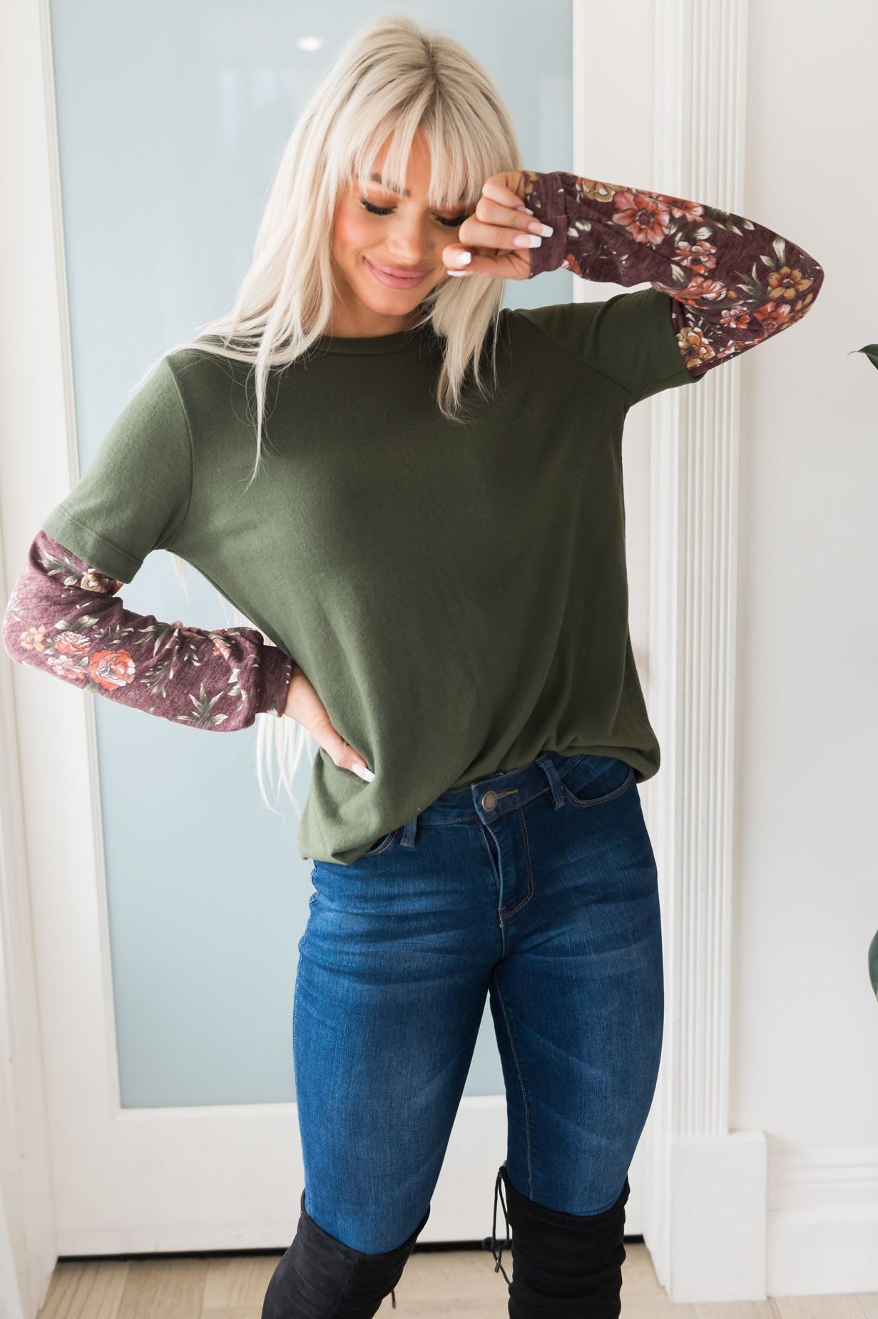 Watch Me Bloom Modest Top Modest Dresses vendor-unknown