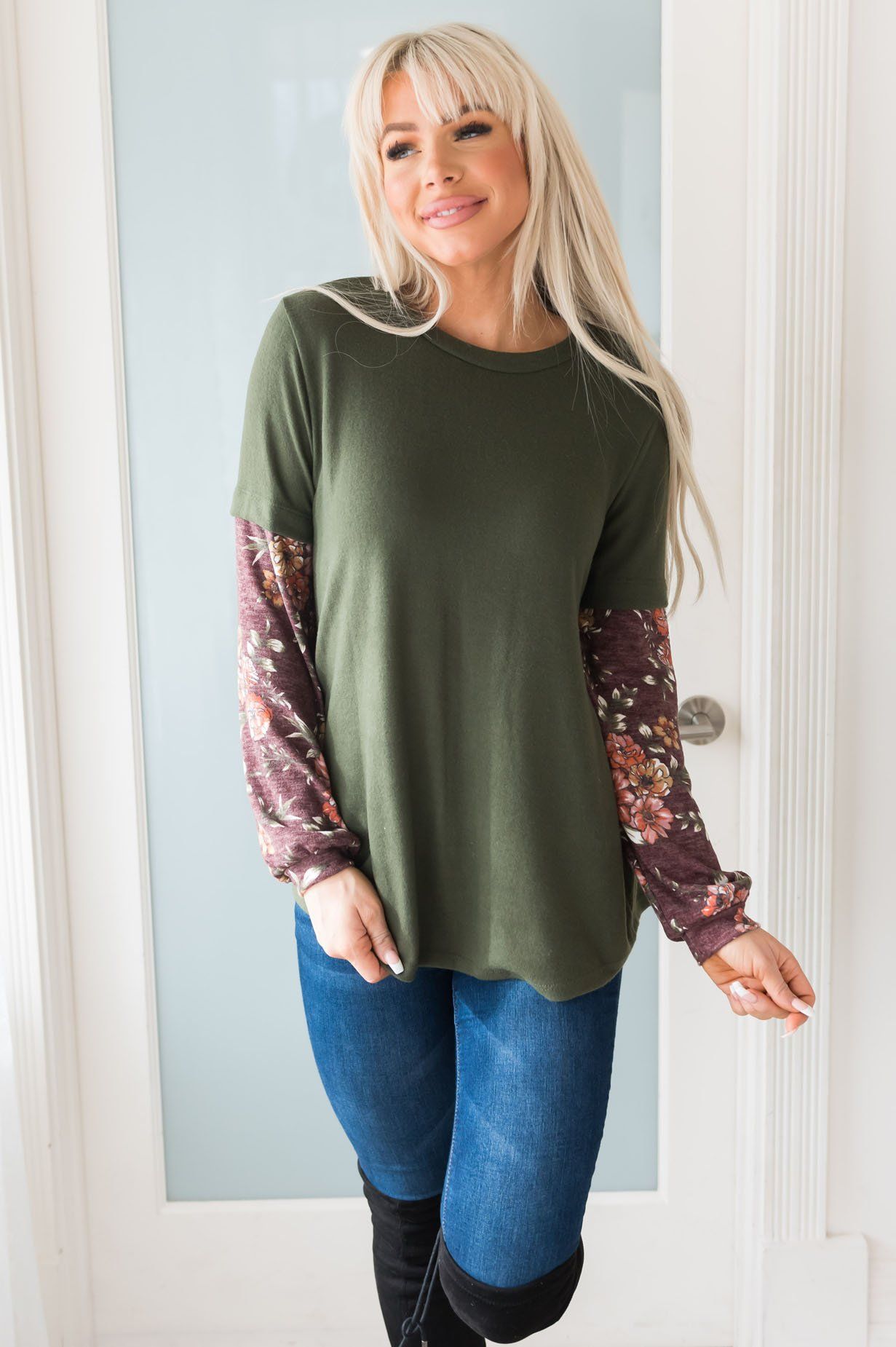 Watch Me Bloom Modest Top Modest Dresses vendor-unknown