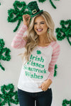Irish Kisses Shamrock Wishes Top Tops vendor-unknown Irish Kisses Shamrock Wishes Top - Pink - S