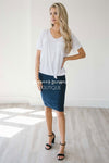 Cute Scrunch Pencil Skirt NEW vendor-unknown Navy One Size