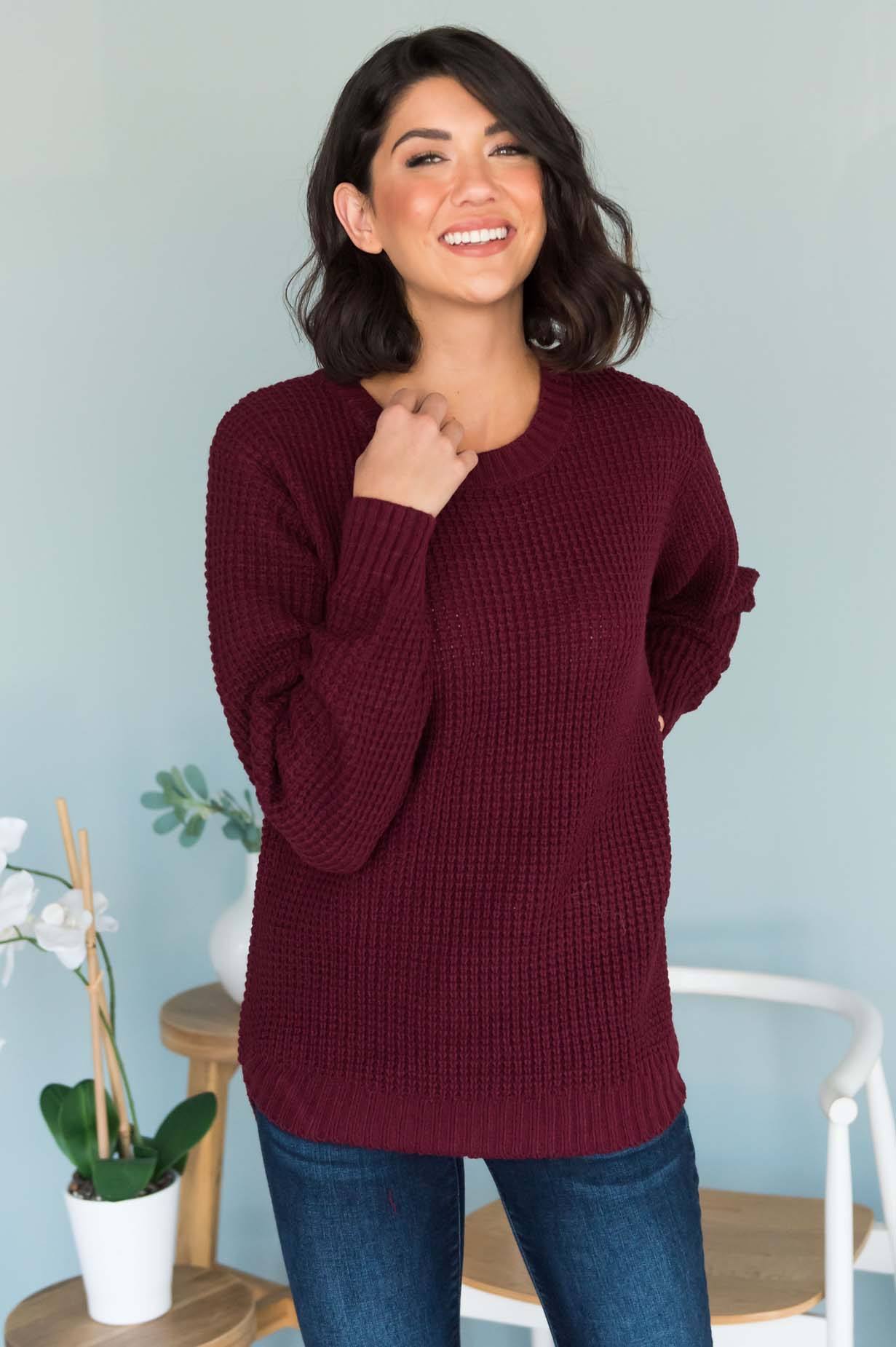 Fall Retreat Rib Stitch Modest Sweater Modest Dresses vendor-unknown