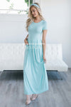 Short Sleeve Pleated Maxi Dress Modest Dresses vendor-unknown