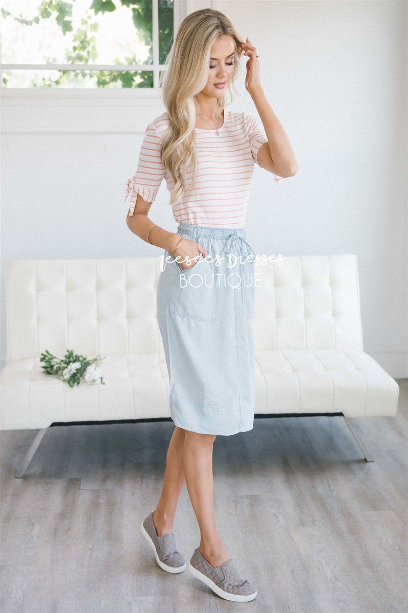 Casual Drawstring Waist Skirt Skirts vendor-unknown