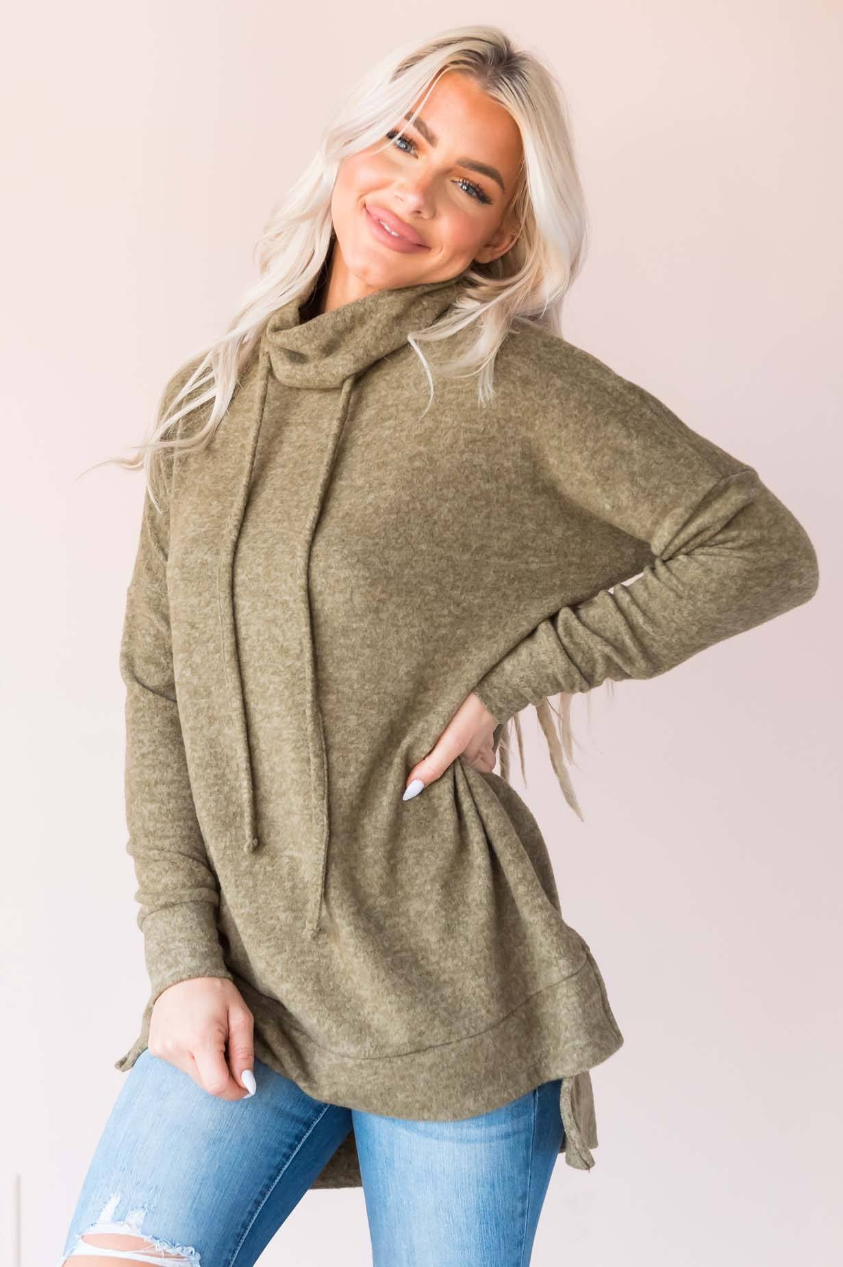 Comfy Cozy Modest Turtleneck Sweater Modest Dresses vendor-unknown