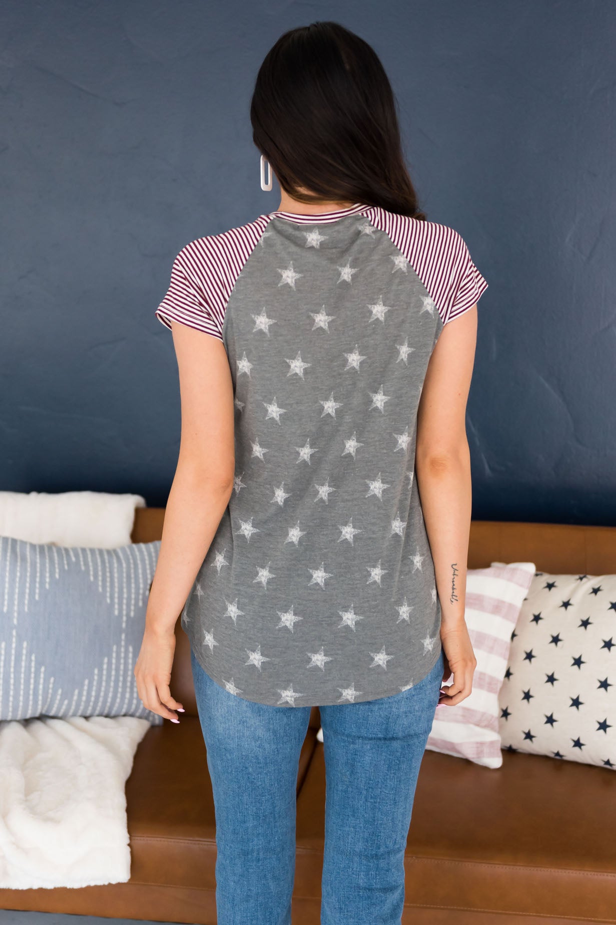American Vibes Modest Baseball Tee Tops vendor-unknown