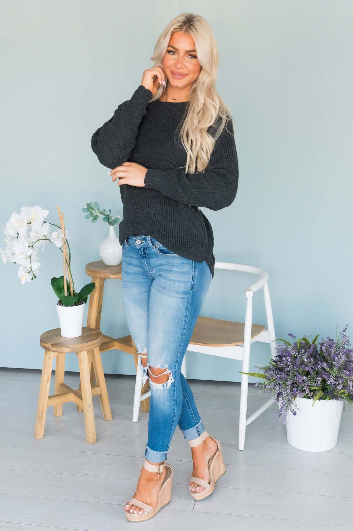 Fall Retreat Rib Stitch Modest Sweater Modest Dresses vendor-unknown