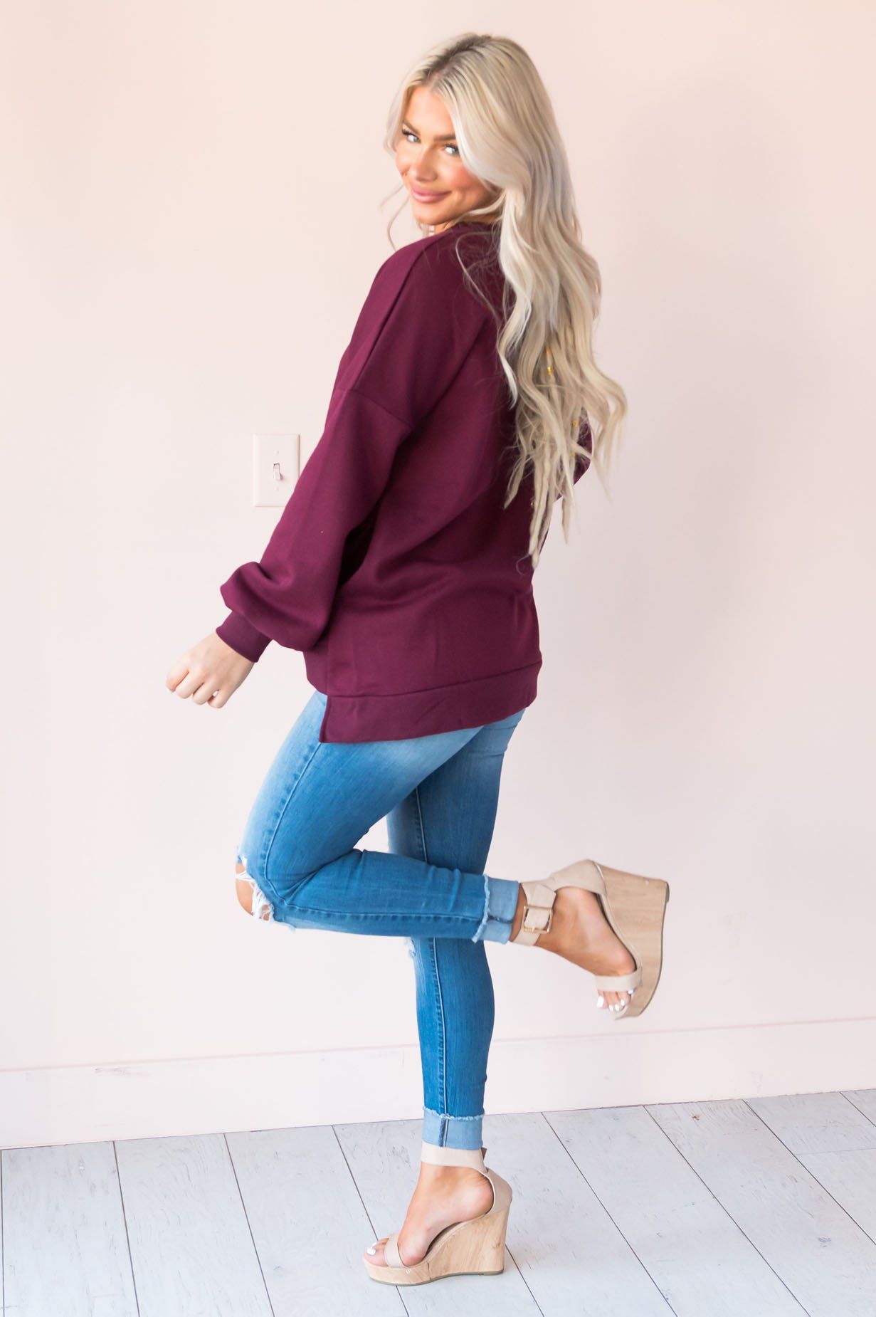 Well Wishes Modest Sweatshirt Modest Dresses vendor-unknown