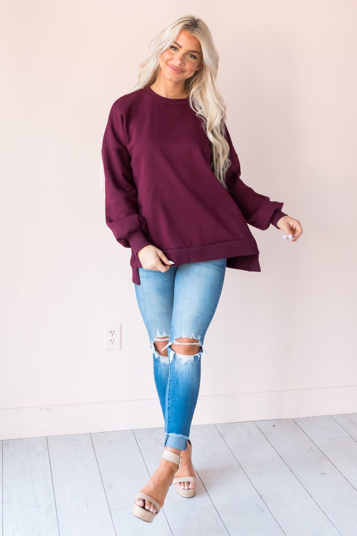 Well Wishes Modest Sweatshirt Modest Dresses vendor-unknown