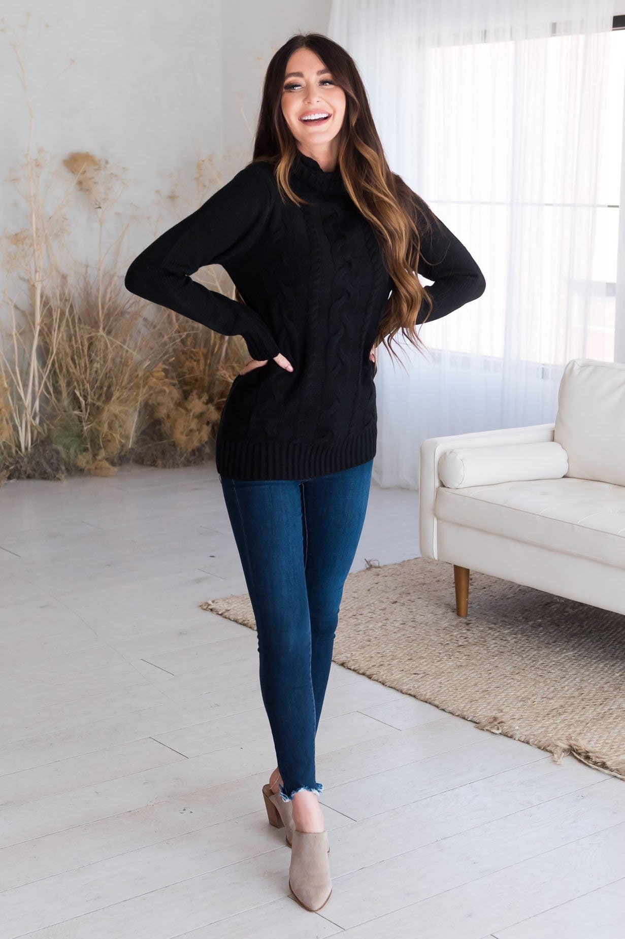 Call You Mine Modest Turtleneck Sweater Modest Dresses vendor-unknown