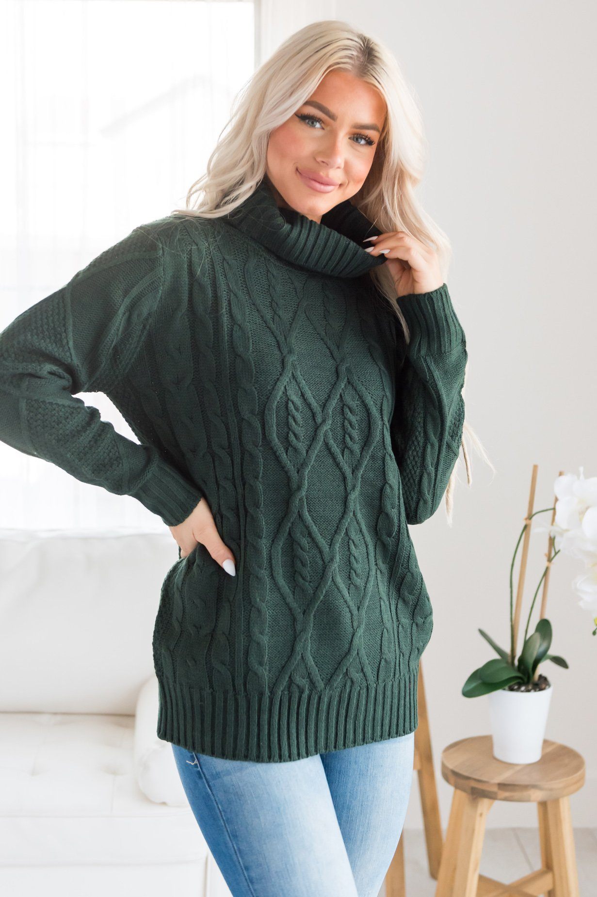 Spiced Smiles Modest Turtleneck Sweater Modest Dresses vendor-unknown