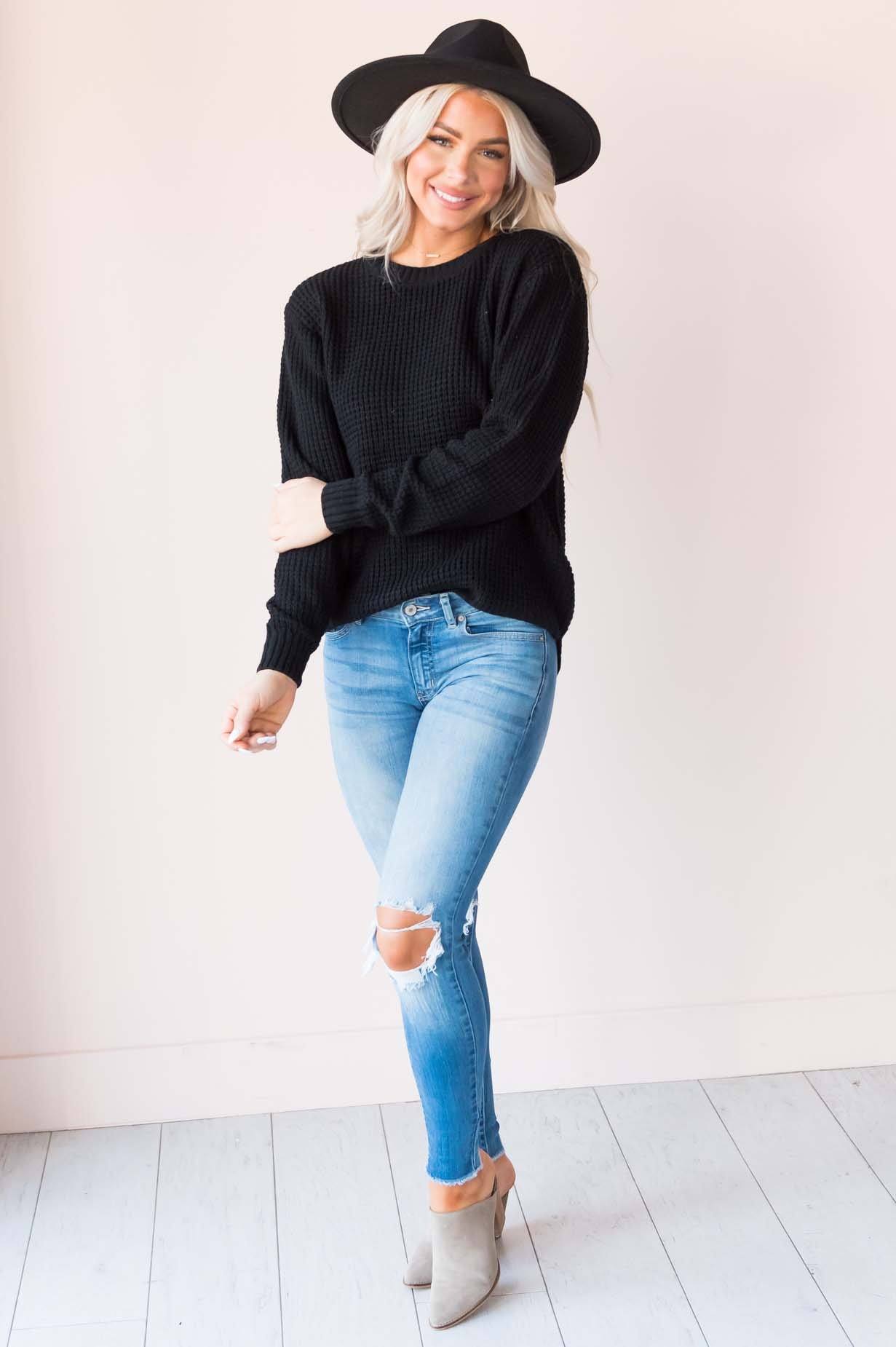 Fall Retreat Rib Stitch Modest Sweater Modest Dresses vendor-unknown