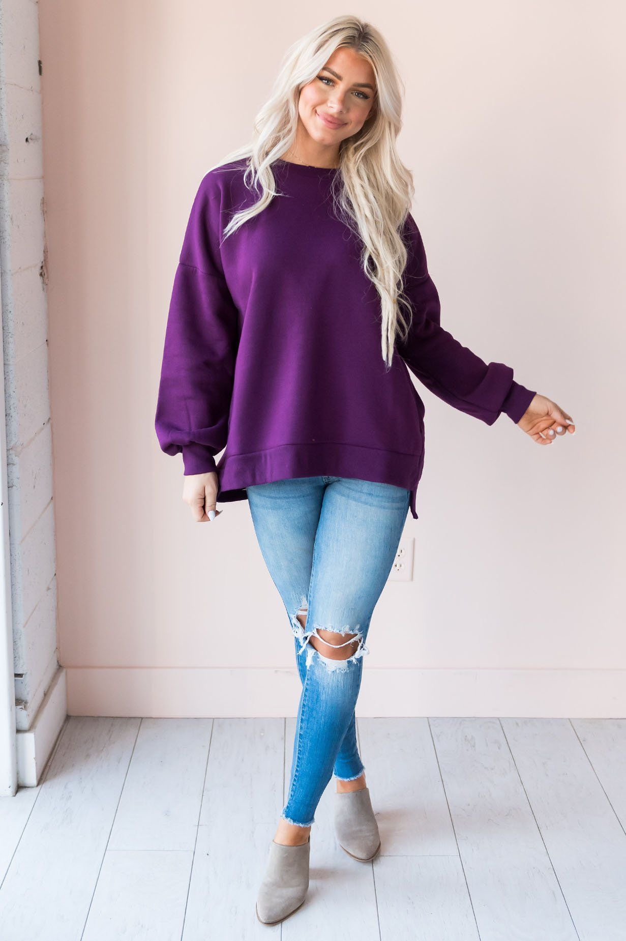 Well Wishes Modest Sweatshirt Modest Dresses vendor-unknown