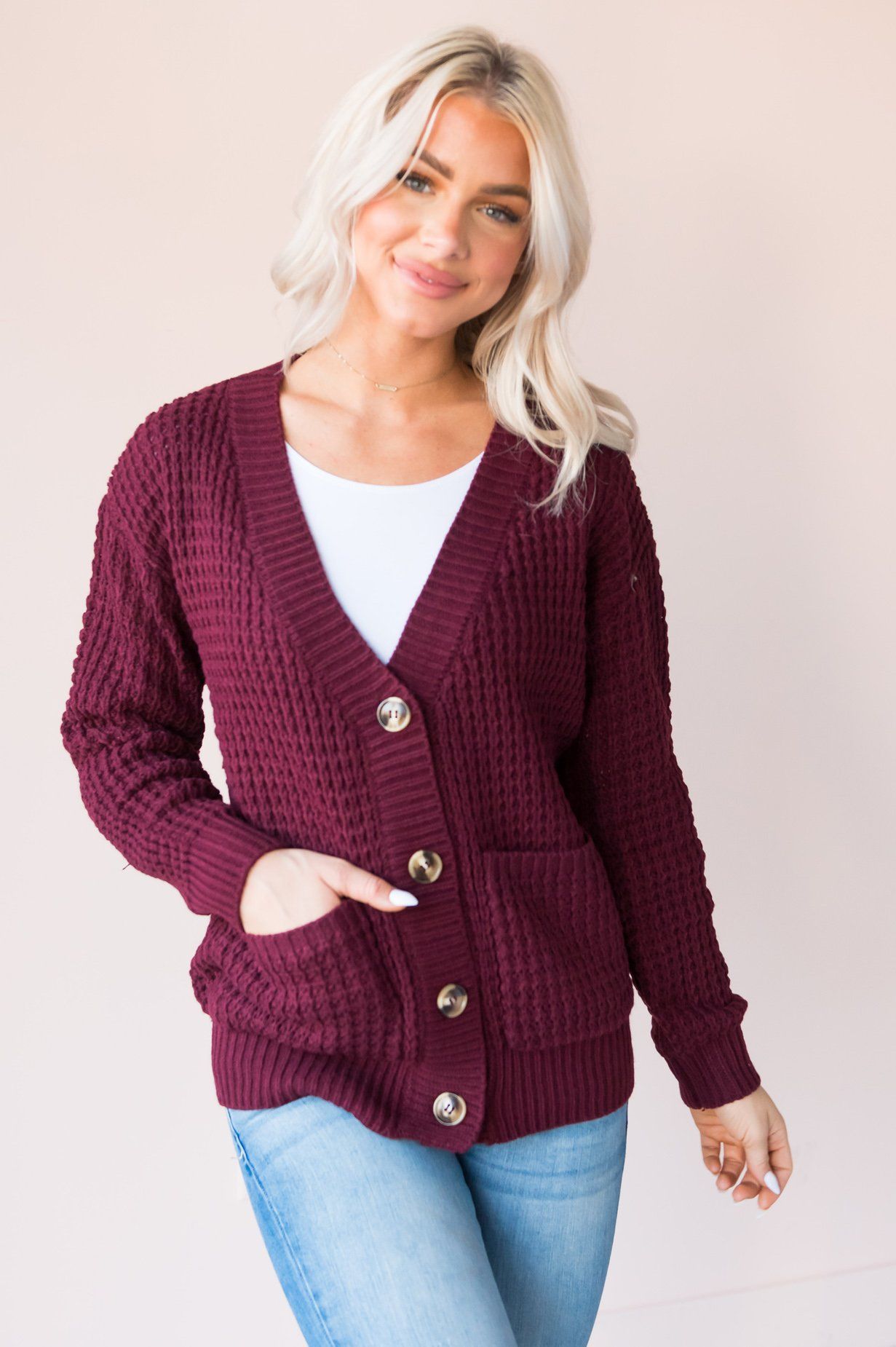 Autumn is Calling Button Up Cardigan Modest Dresses vendor-unknown