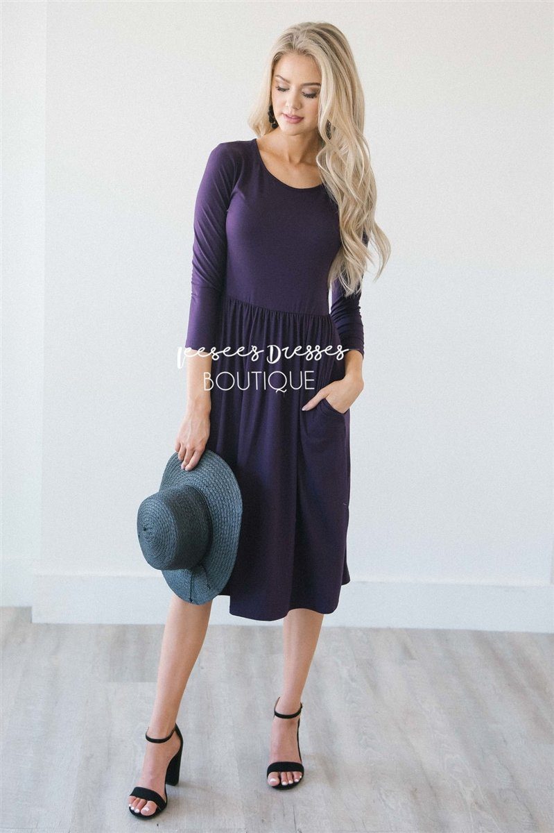 The Anna Modest Dresses vendor-unknown S Eggplant