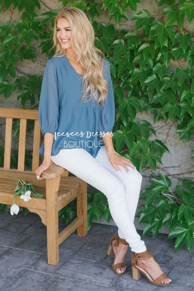 Polka Dot Embroidered Baby Doll Top Tops vendor-unknown