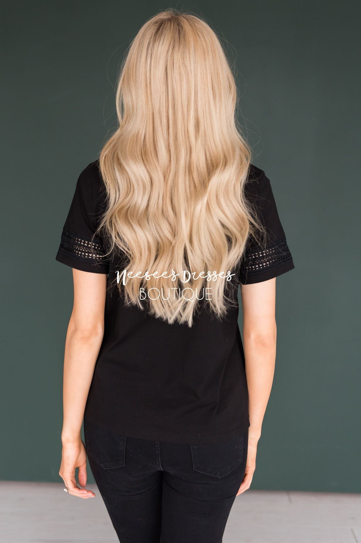 Charming Crochet Detail Blouse Tops vendor-unknown