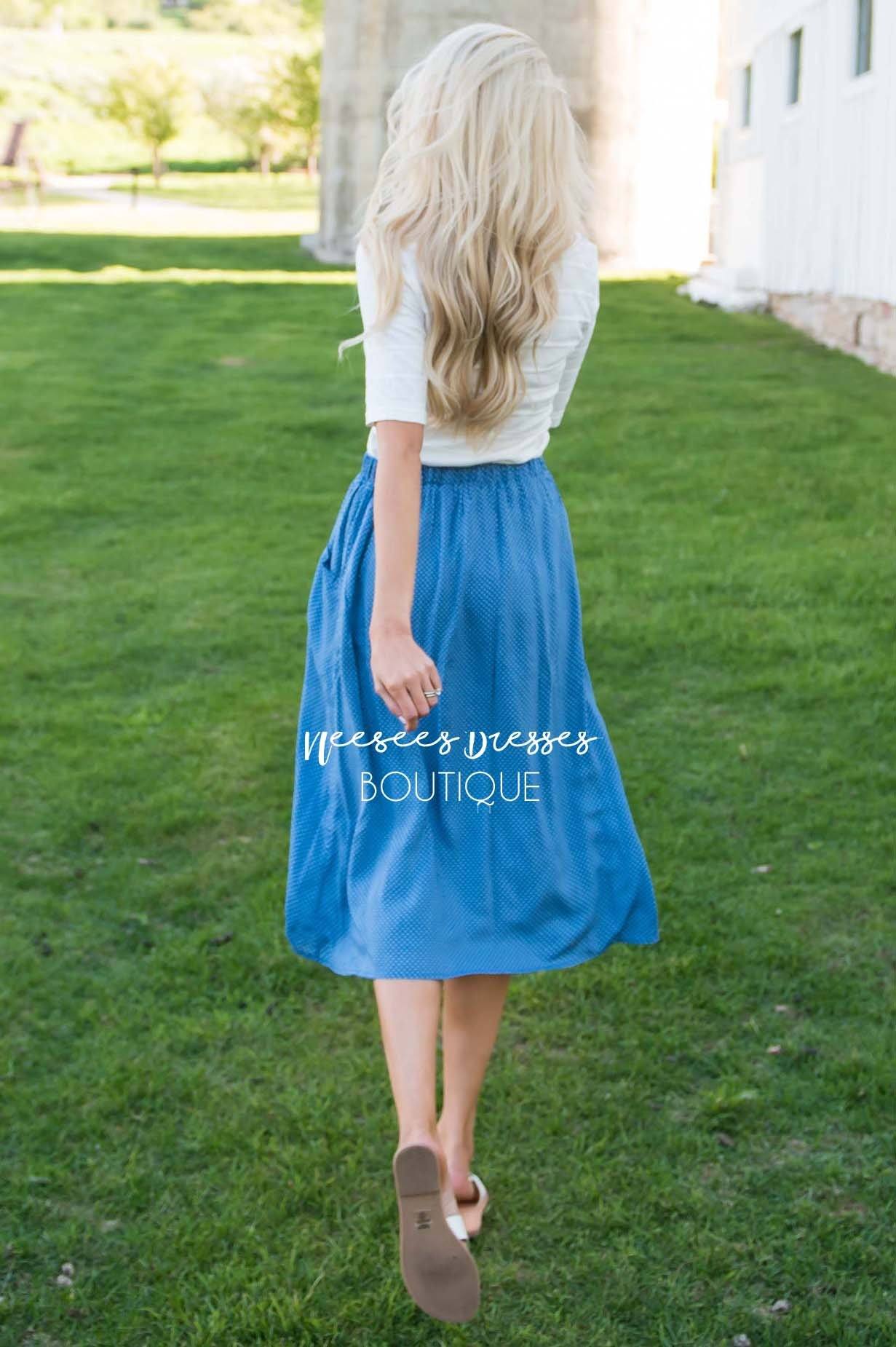 Dream Without Fear Polka Dot Skirt Modest Dresses vendor-unknown