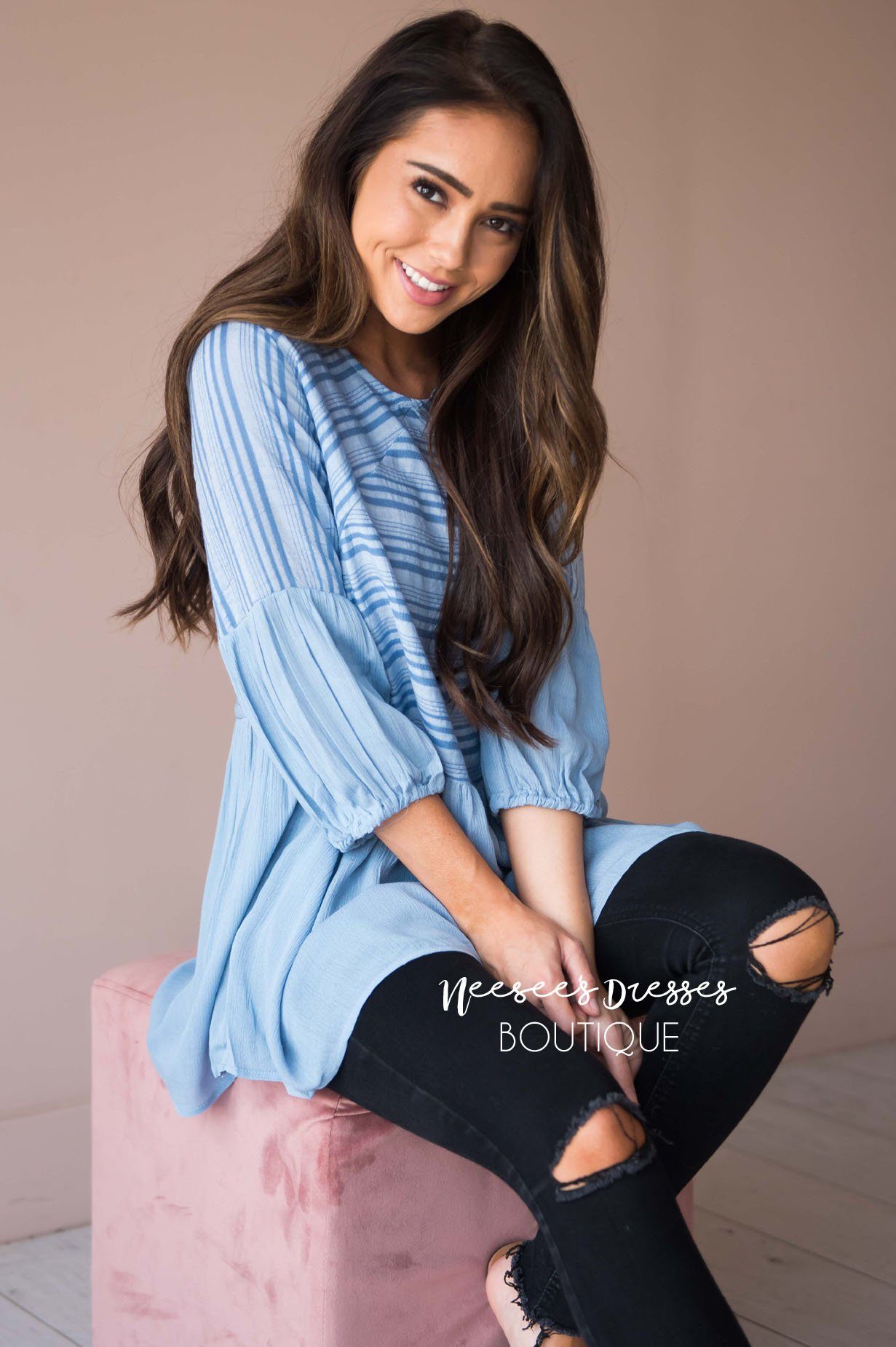 Time to Relax Peplum Top Modest Dresses vendor-unknown