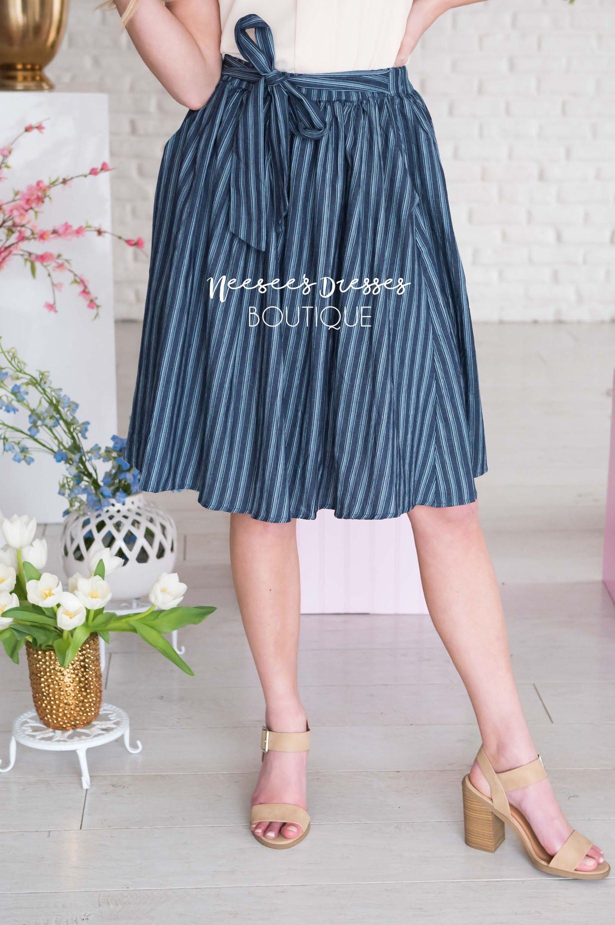 Be Humble Tie Waist Skirt Modest Dresses vendor-unknown