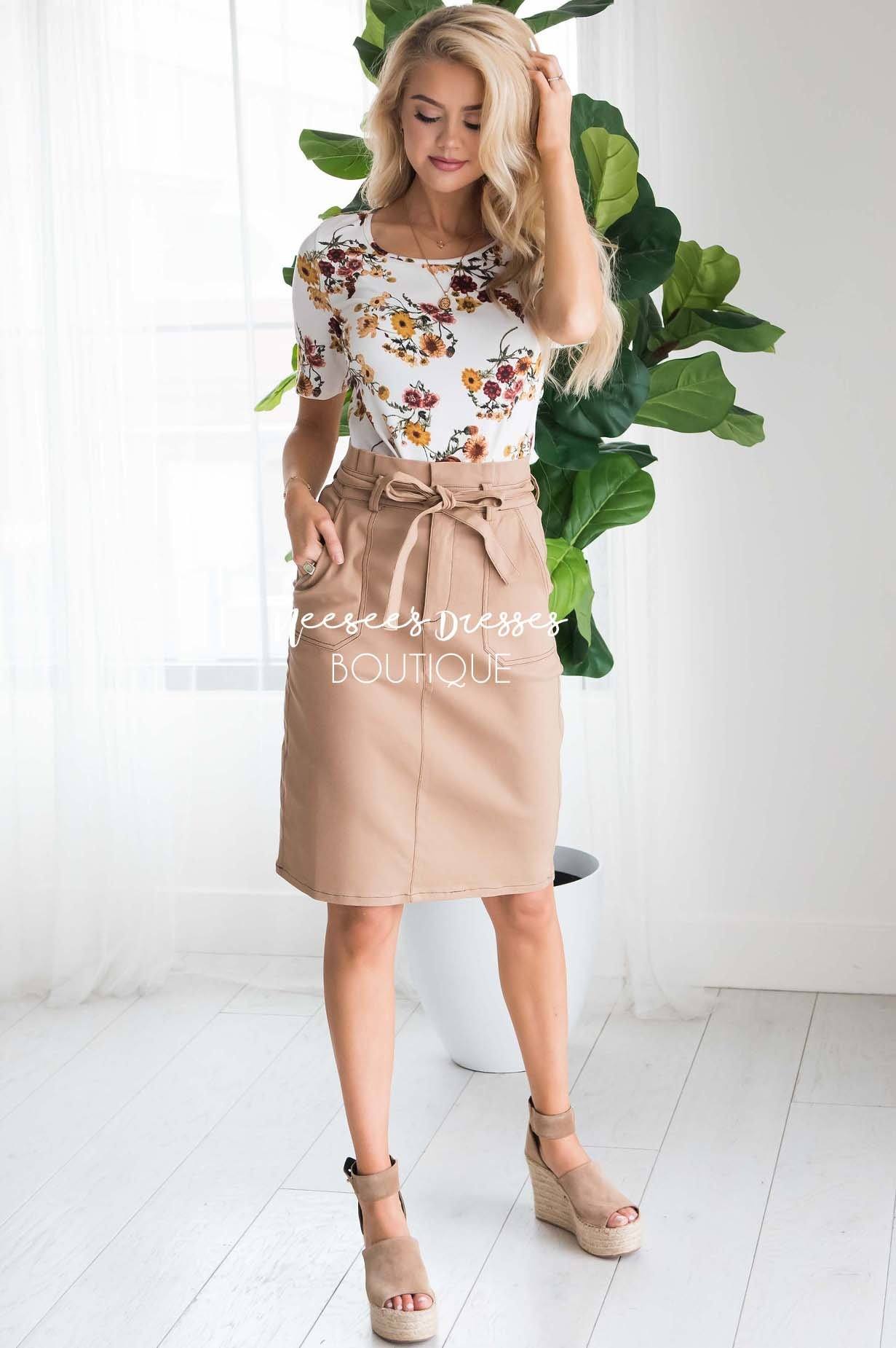 Bare Necessities Midi Tie Skirt Modest Dresses vendor-unknown