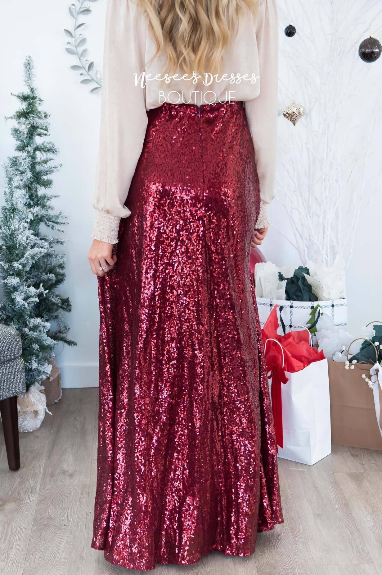 Stunning Sequin Maxi Skirt Modest Dresses vendor-unknown