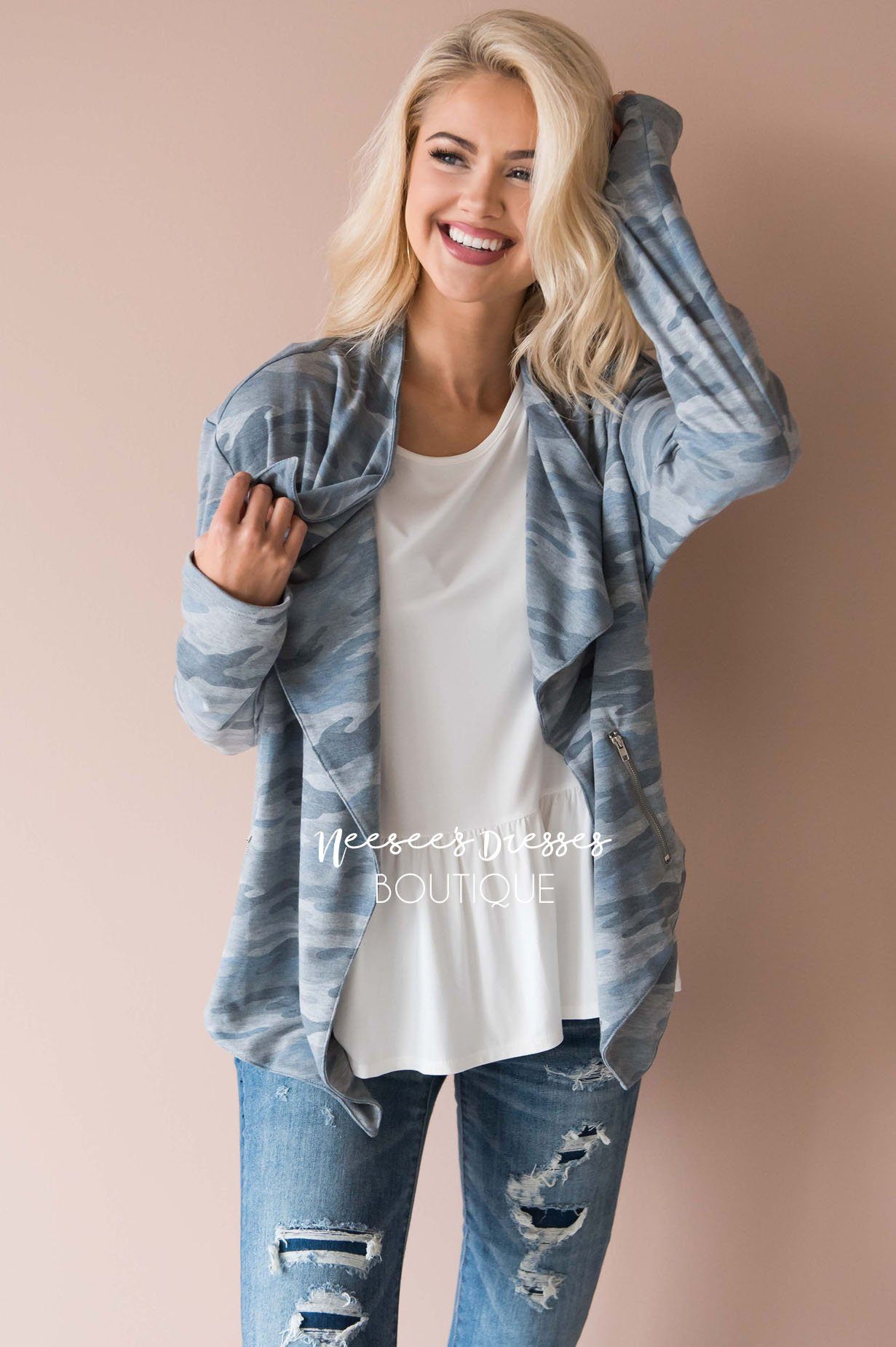 Through The Woods Camo Jacket Modest Dresses vendor-unknown