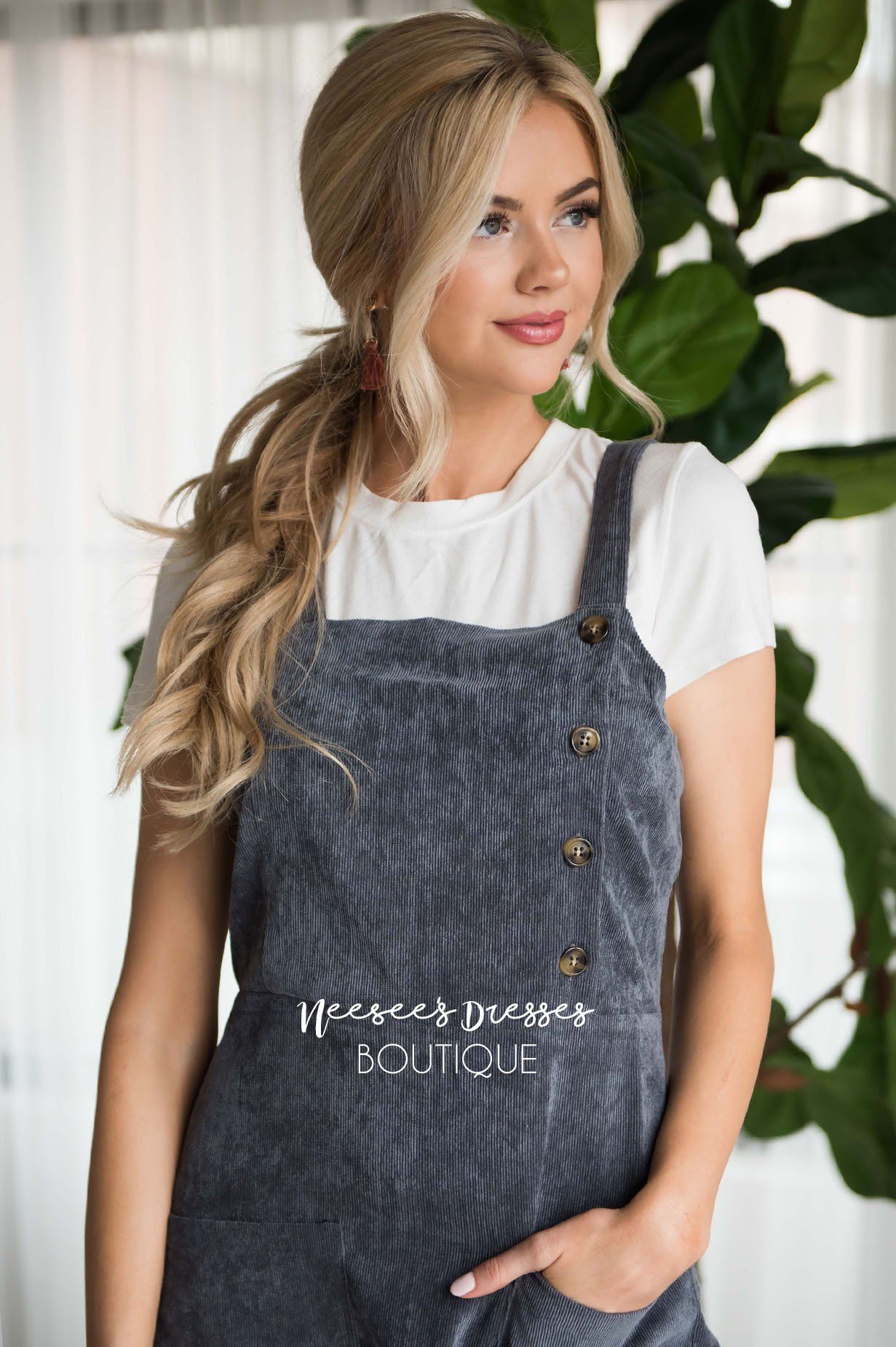 The Lennon Corduroy Overall Dress Modest Dresses vendor-unknown