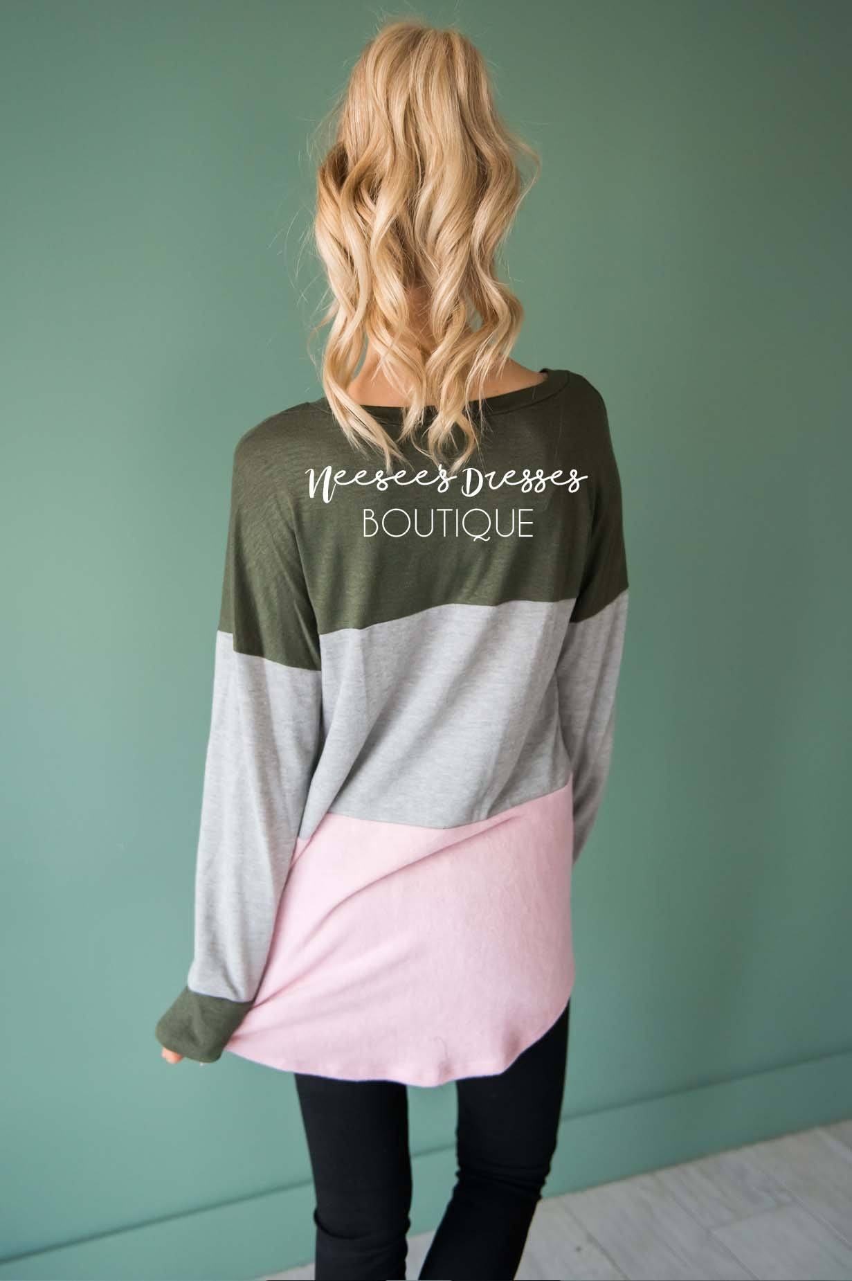 Darling Be Mine Color Block Sweater Modest Dresses vendor-unknown