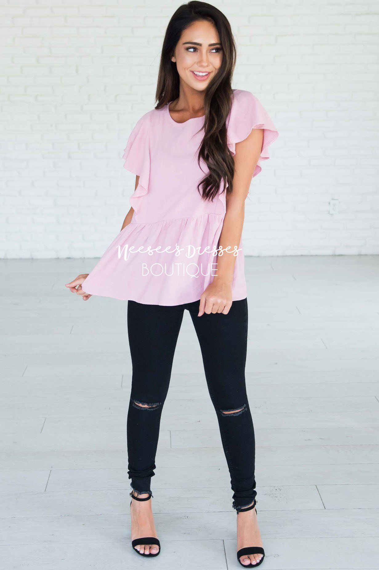 Thankful Heart Peplum Modest Dresses vendor-unknown