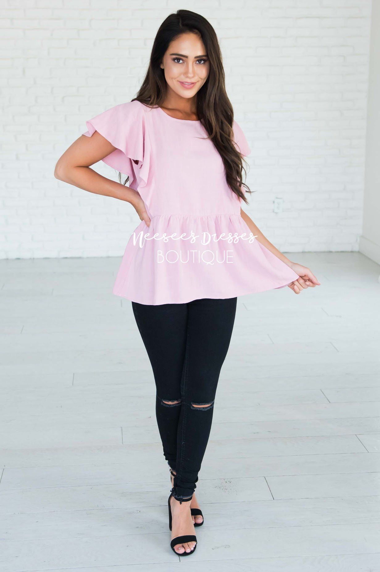 Thankful Heart Peplum Modest Dresses vendor-unknown