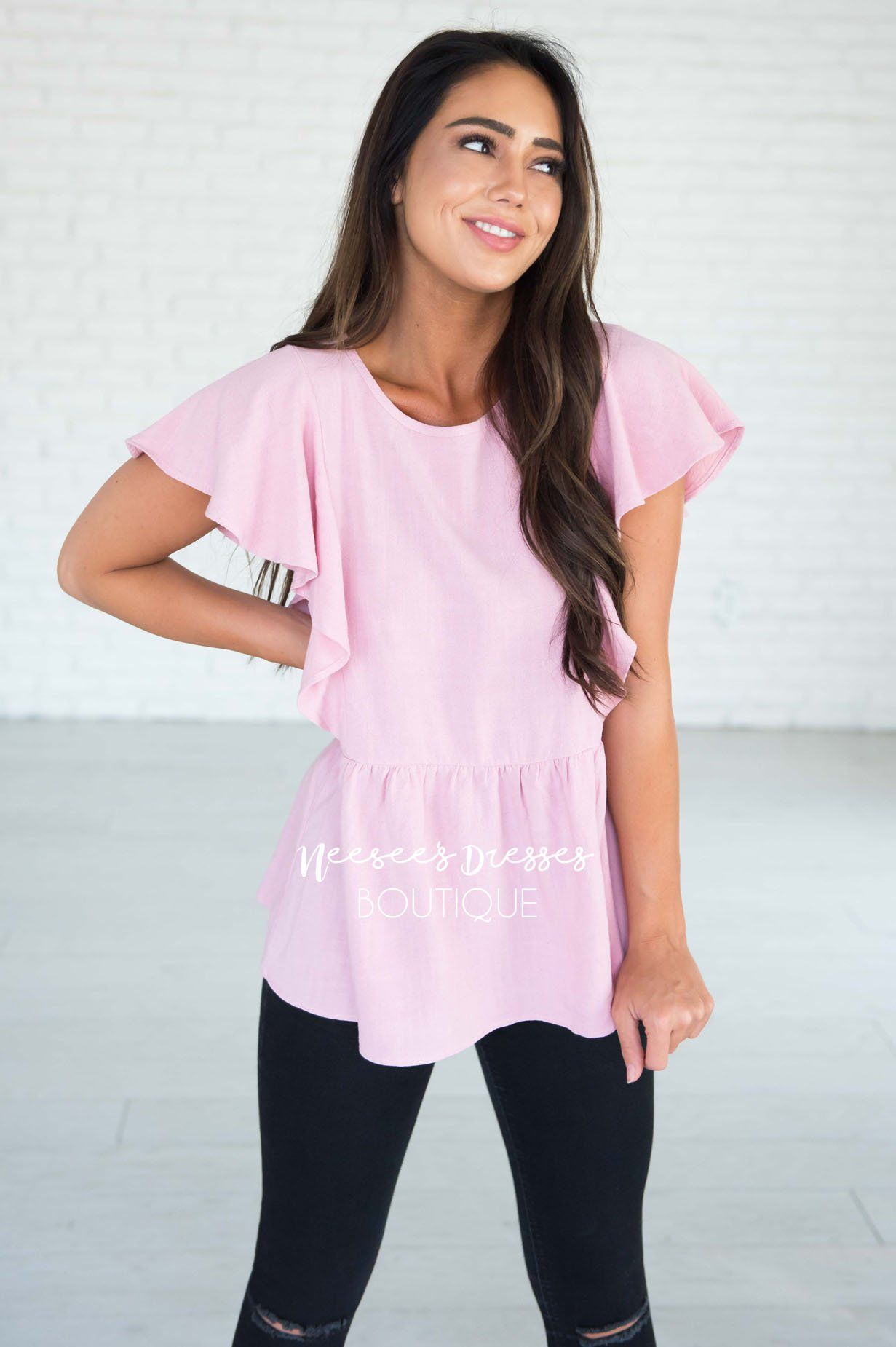 Thankful Heart Peplum Modest Dresses vendor-unknown