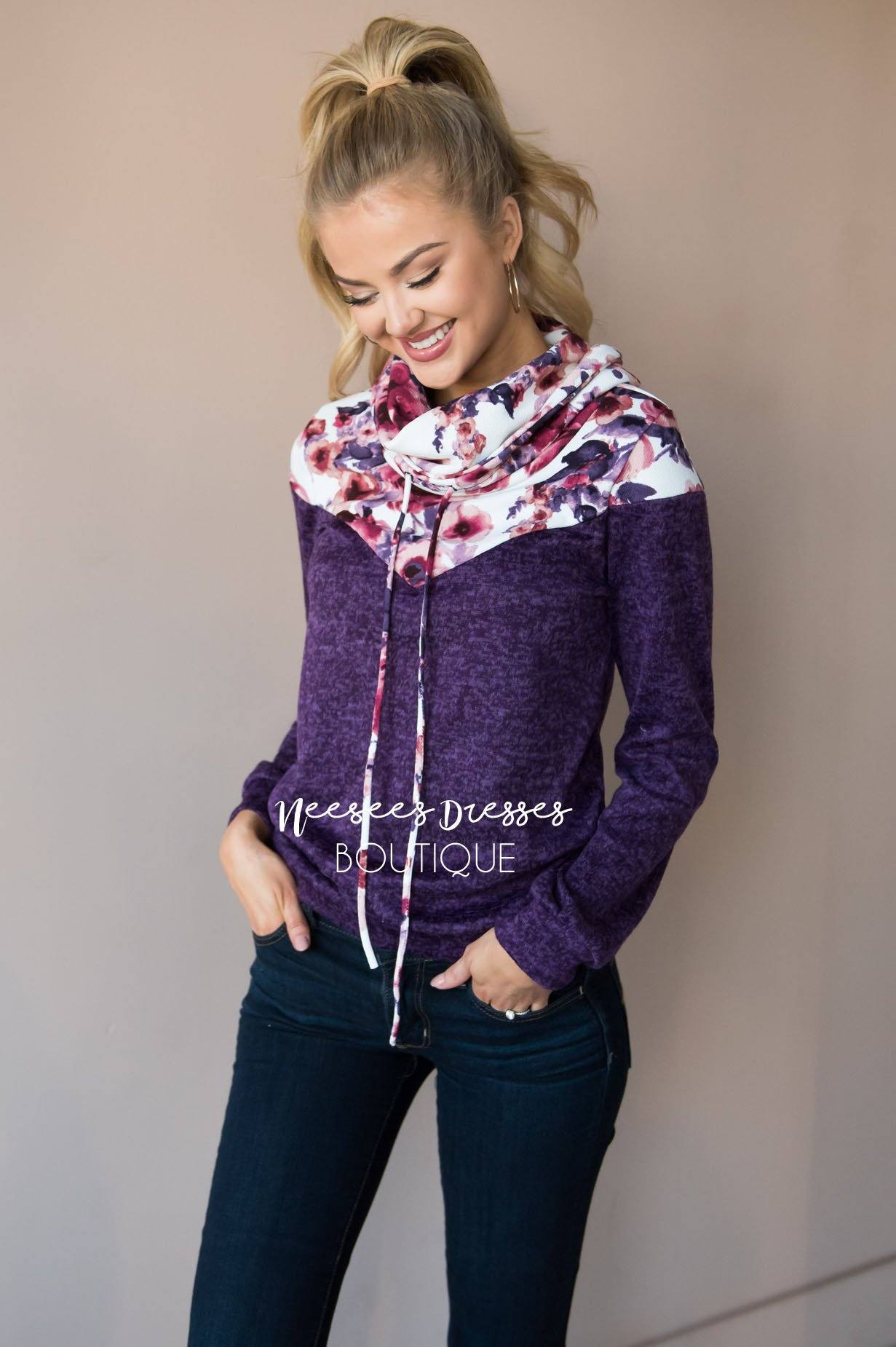 Humble and Honest Floral Hoodie Modest Dresses vendor-unknown