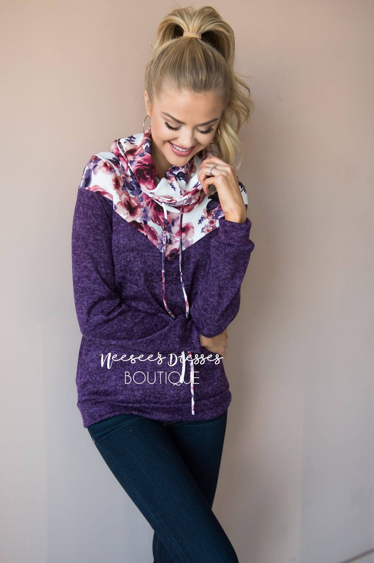 Humble and Honest Floral Hoodie Modest Dresses vendor-unknown